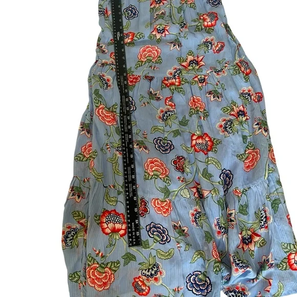 Loft Petites Size XXSP Light Blue Midi Dress with Flowers NWOT - Picture 6 of 8